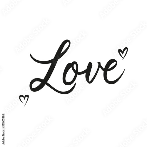 Love calligraphy handwritten vector word for valentines day