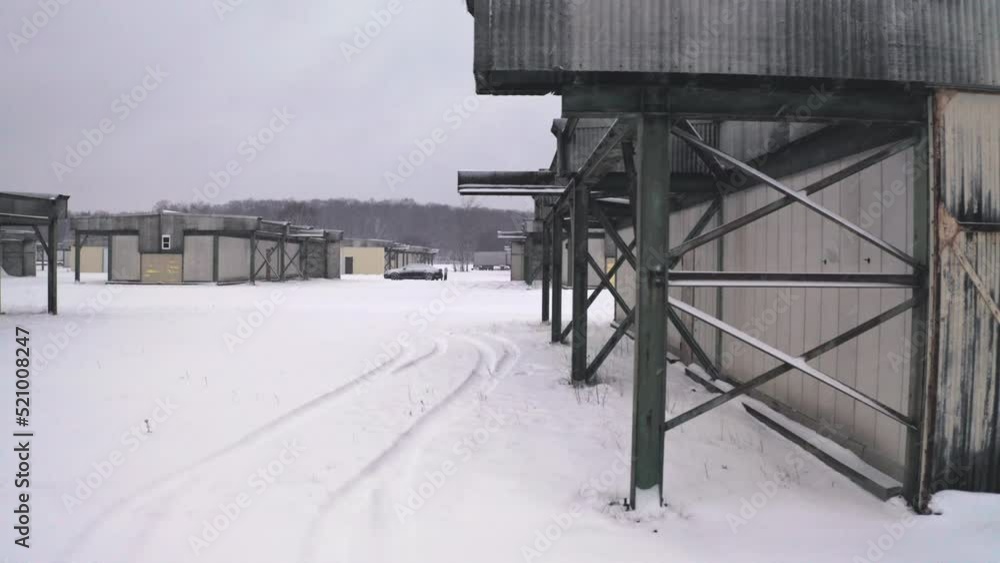 BOMARC nuclear missile launchers in winter, North Bay, Ontario, Canada BOMARC nuclear missile launchers in winter, North Bay, Ontario, Canada