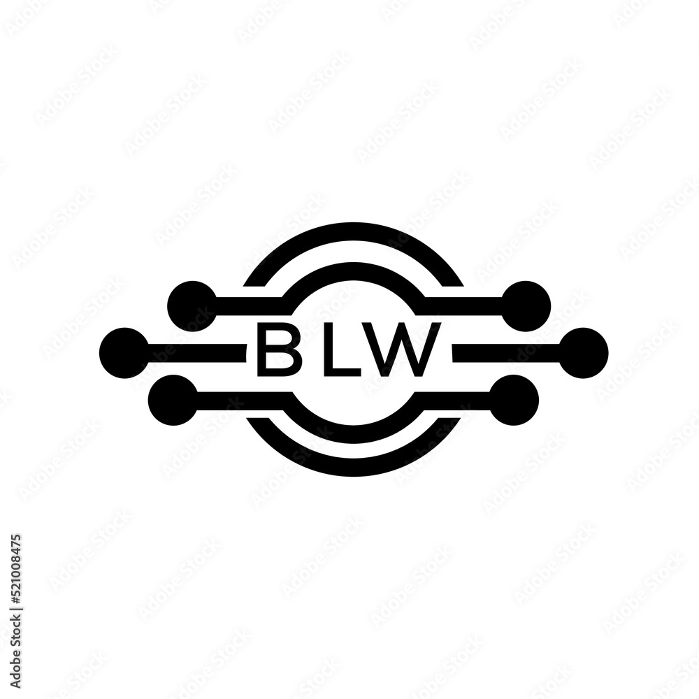 BLW letter logo. BLW best white background vector image. BLW Monogram