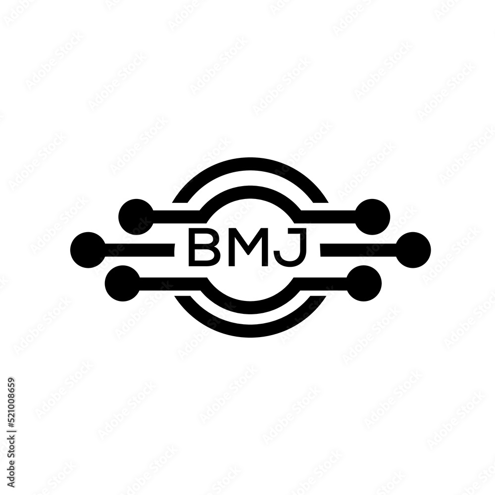 BMJ letter logo. BMJ best white background vector image. BMJ Monogram ...