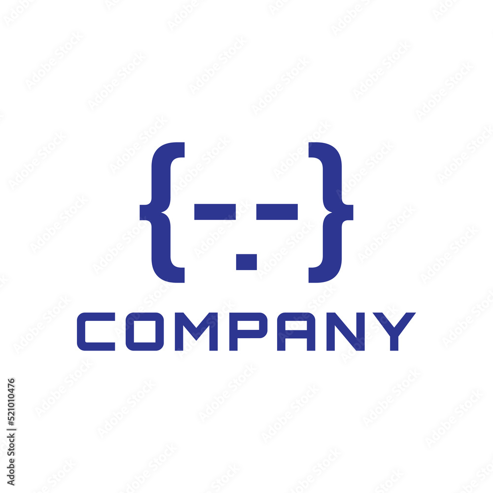 Obraz premium modern robot code logo design