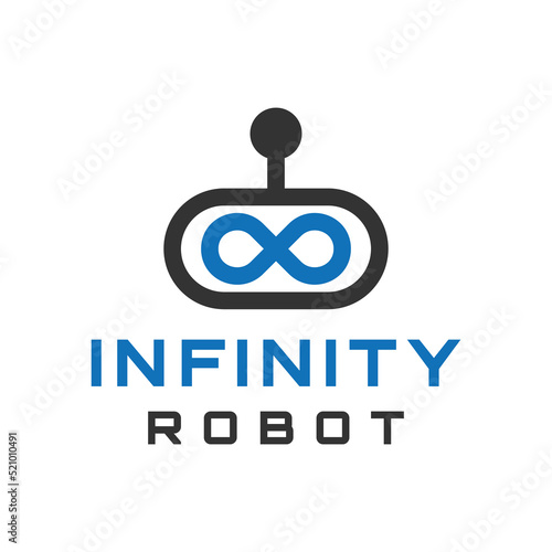 modern infinity robot logo design
