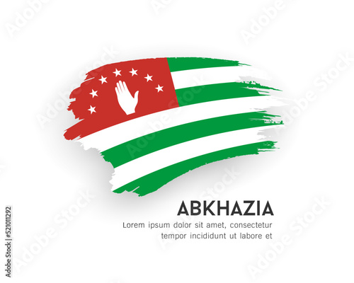 Flag of Abkhazia, brush stroke design isolated on white background, EPS10 vector illustration
