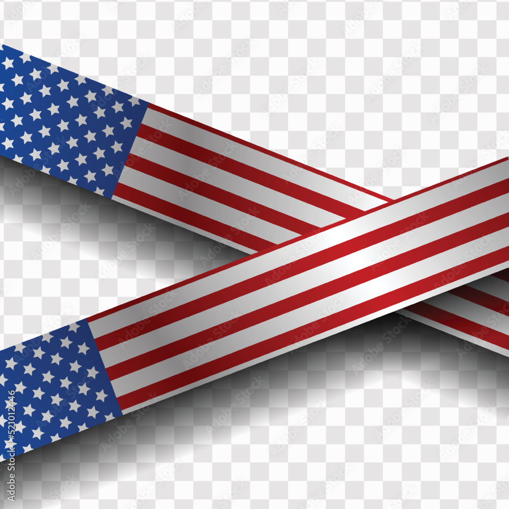 American flag ribbons, vector illustration with American symbols American flag ribbons, vector illustration with American symbols