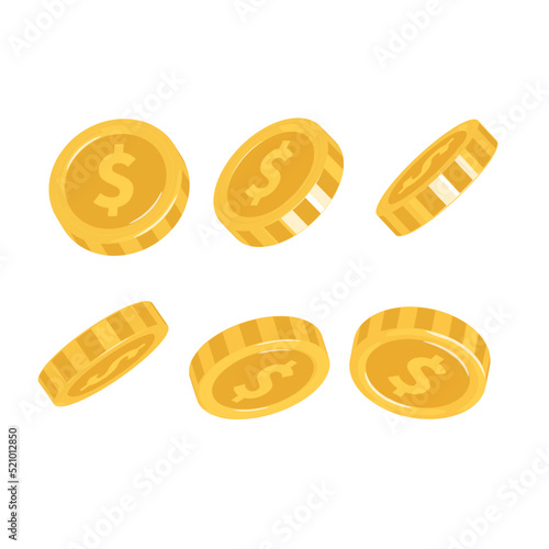 3d 다각도 동전 일러스트