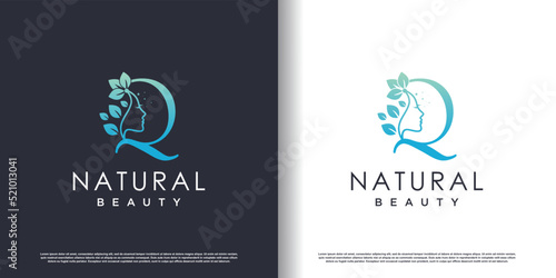 Nature beauty logo template with letter Z concept Premium Vector