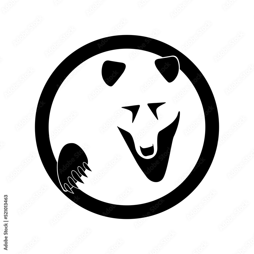 Bear logo, face and claw silhouette with white background Bear logo, face and claw silhouette with white background