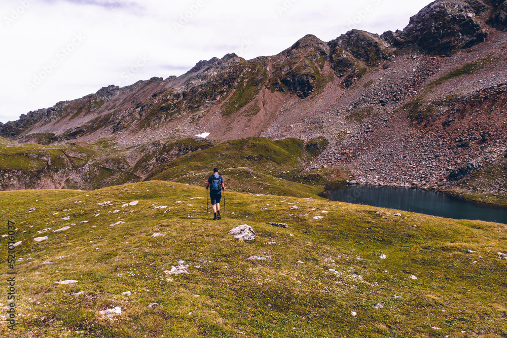 hiking in the mountain