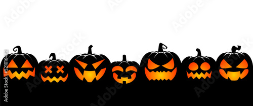 Halloween pumpkin silhouette isolated on a white background. Vector illustration