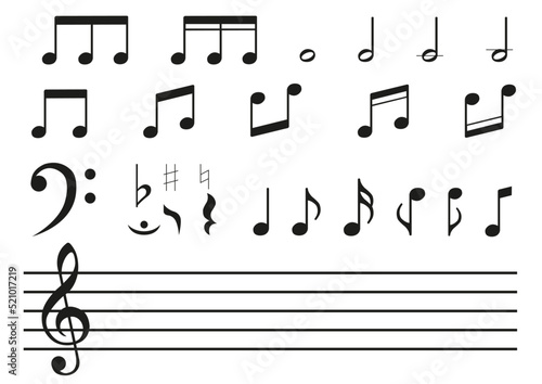 Music notes icon collection - music notes set