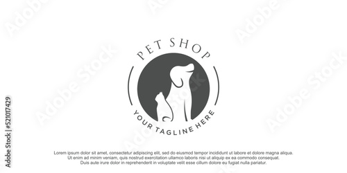 dog and cat logo design with creative concept ilustration
