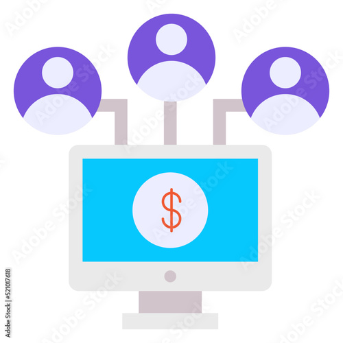 eMarket Research vector icon design, Digital Marketing symbol, Search Engine Optimisation Sign, SEM and SMO stock illustration, Affiliate Marketing Concept