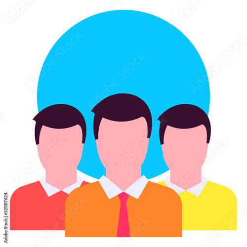 Group consulting vector icon design, Digital Marketing symbol, Search Engine Optimisation Sign, SEM and SMO stock illustration, Demographics or Audience Selection Concept