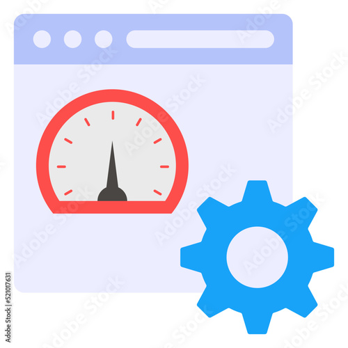 web Performance Testing and Monitoring vector icon design, Digital Marketing symbol, Search Engine Optimisation Sign, SEM and SMO stock illustration, website speed metrics Concept
