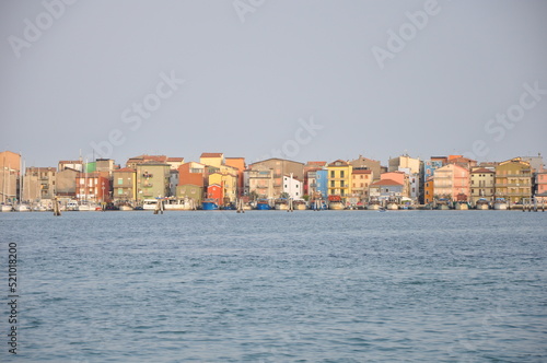 Blick von der Lagune vor Chioggia auf Sottomarina