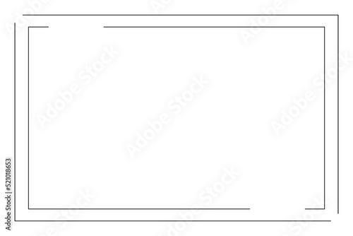 black simple line border frame. Vector illustration