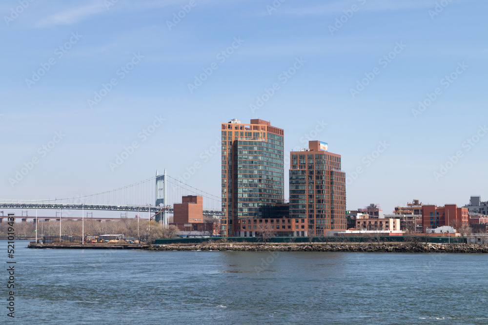 Skyline of Halletts Point along the East River in Astoria Queens New York