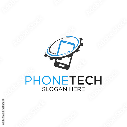 Rectangular cell phone technology logo template idea