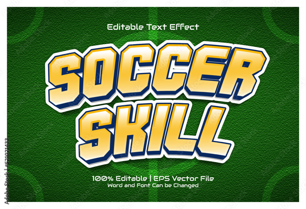 Naklejka premium Soccer Skill editable text effect Cartoon style
