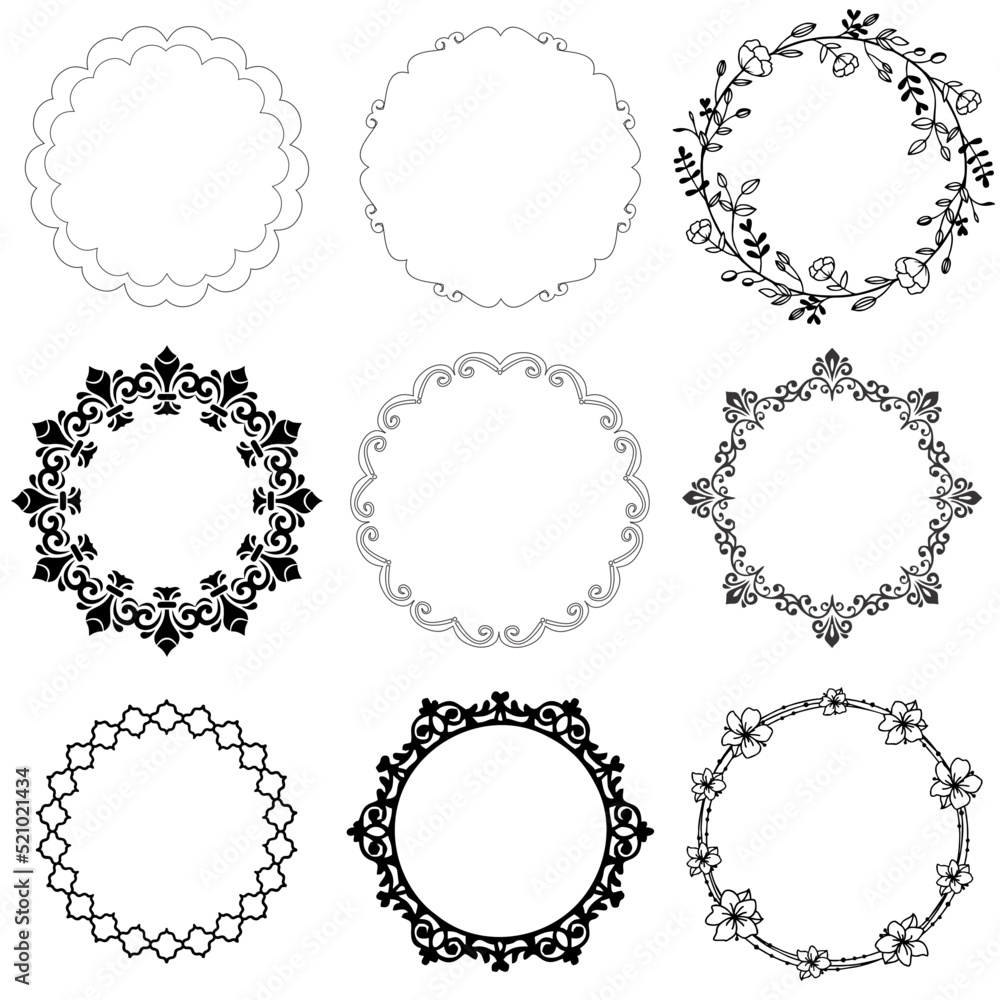 set of frames, arabesques and floral set of frames, arabesques and floral
