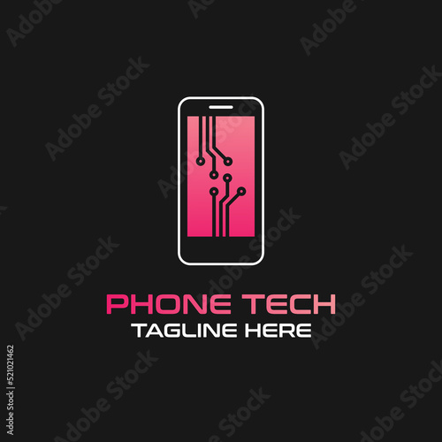 Modern phone technology logo design creative idea