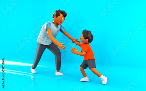 3d illustration of father and son for father's day © Talita