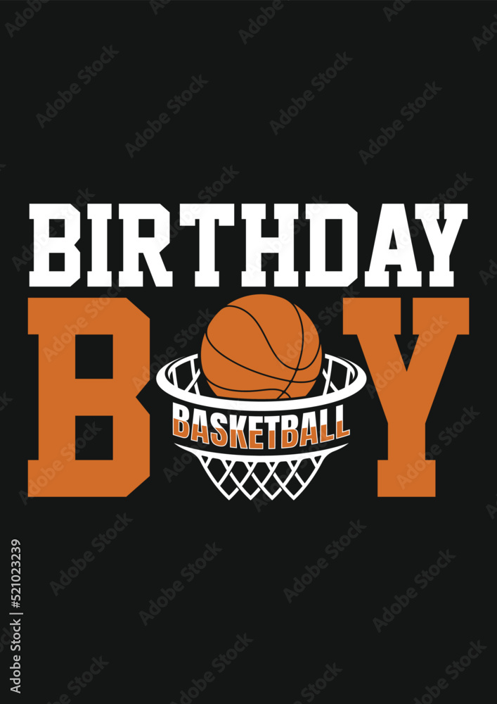 Birthday Kids Basketball Sports Vector T-shirt