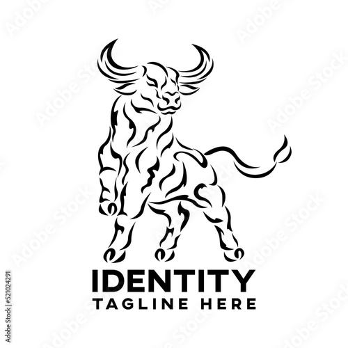 Modern stylized bull logo. Vector illustration
