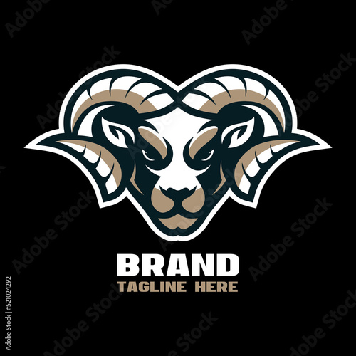 Modern mascot head goat logo. Vector illustration