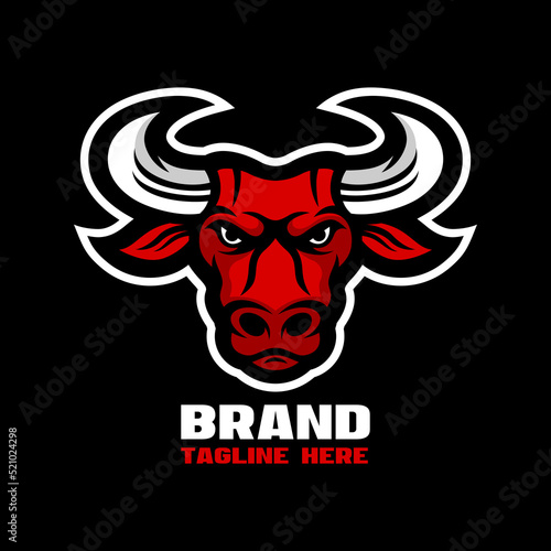 Modern mascot head bull logo. Vector illustration
