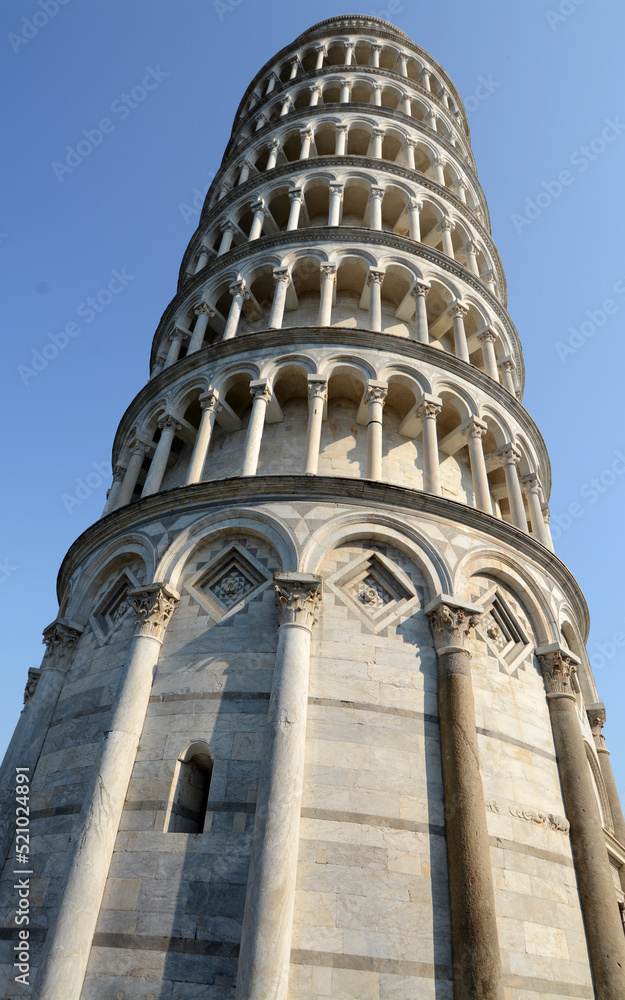 The tower of Pisa is the bell tower of the cathedral of Santa Maria Assunta, in the famous Piazza Miracoli.  