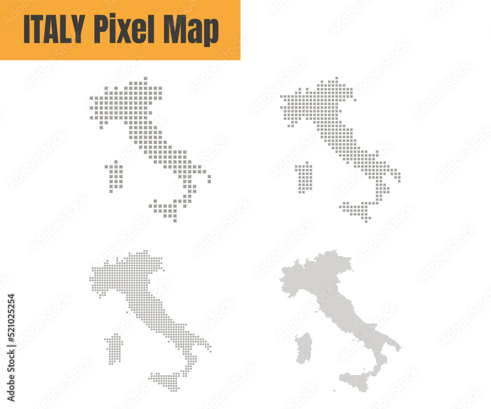 Abstract Italy Map with Dot Pixel Spot Modern Concept Design Isolated on White Background Vector illustration.
