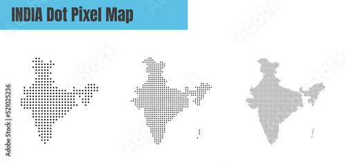 Abstract India Map with Dot Pixel Spot Modern Concept Design Isolated on White Background Vector illustration.