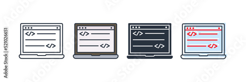 Web Development and Website Configuration icon logo vector illustration. coding symbol template for graphic and web design collection