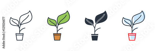 organic icon logo vector illustration. plant symbol template for graphic and web design collection