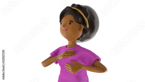 Isolated 3d character for pink october breast cancer prevention campaign