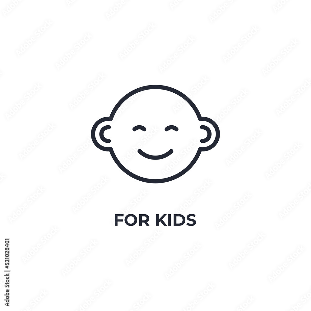 for kids line icon. linear style sign for mobile concept and web design. Outline vector icon. Symbol, logo illustration. Vector graphics for kids line icon. linear style sign for mobile concept and web design. Outline vector icon. Symbol, logo illustration. Vector graphics