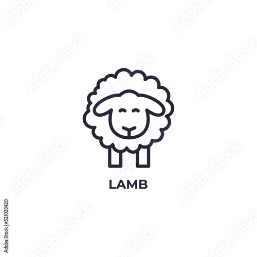 lamb line icon. linear style sign for mobile concept and web design. Outline vector icon. Symbol, logo illustration. Vector graphics