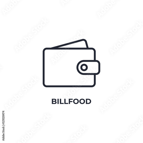 bill food line icon. linear style sign for mobile concept and web design. Outline vector icon. Symbol, logo illustration. Vector graphics