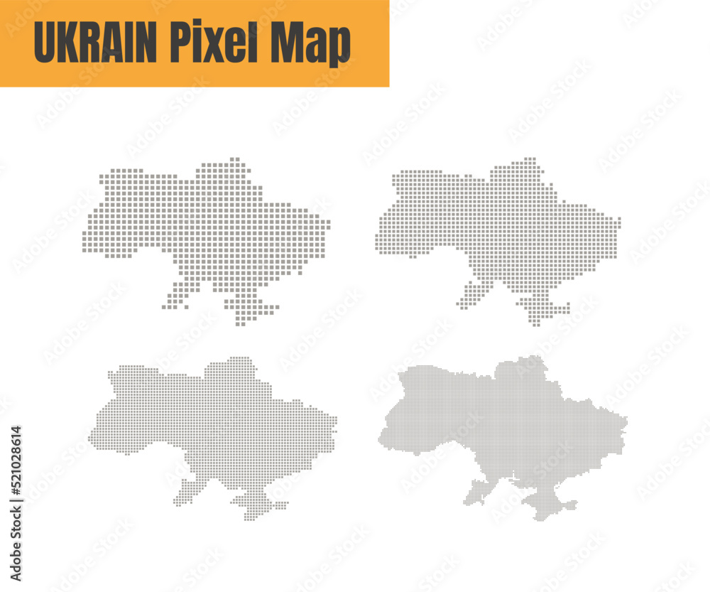 Abstract Ukraine Map with Dot Pixel Spot Modern Concept Design Isolated on White Background Vector illustration.