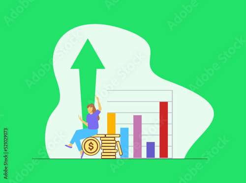 Business growth illustration with a person