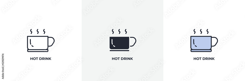 hot drink icon. Line, solid and filled outline colorful version, outline and filled vector sign. Idea Symbol, logo illustration. Vector graphics hot drink icon. Line, solid and filled outline colorful version, outline and filled vector sign. Idea Symbol, logo illustration. Vector graphics