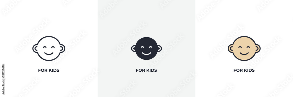 Naklejka premium for kids icon. Line, solid and filled outline colorful version, outline and filled vector sign. Idea Symbol, logo illustration. Vector graphics