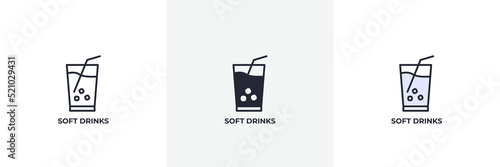 soft drinks icon. Line, solid and filled outline colorful version, outline and filled vector sign. Idea Symbol, logo illustration. Vector graphics