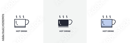 hot drink icon. Line, solid and filled outline colorful version, outline and filled vector sign. Idea Symbol, logo illustration. Vector graphics
