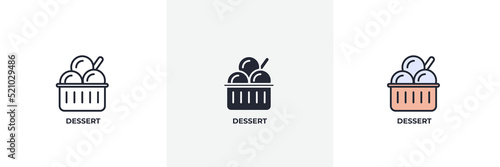 dessert icon. Line, solid and filled outline colorful version, outline and filled vector sign. Idea Symbol, logo illustration. Vector graphics