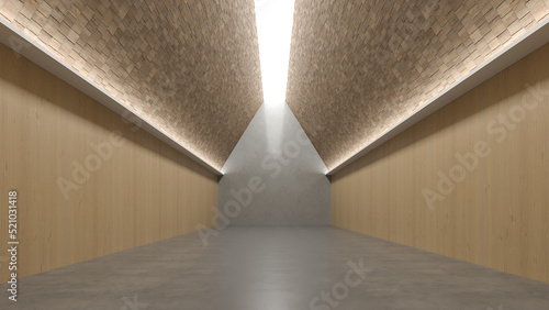 Fototapeta Naklejka Na Ścianę i Meble -  Interior or exhibition concept with empty modern space and front view background 3d rendering