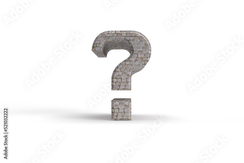 Old style brick stone question mark