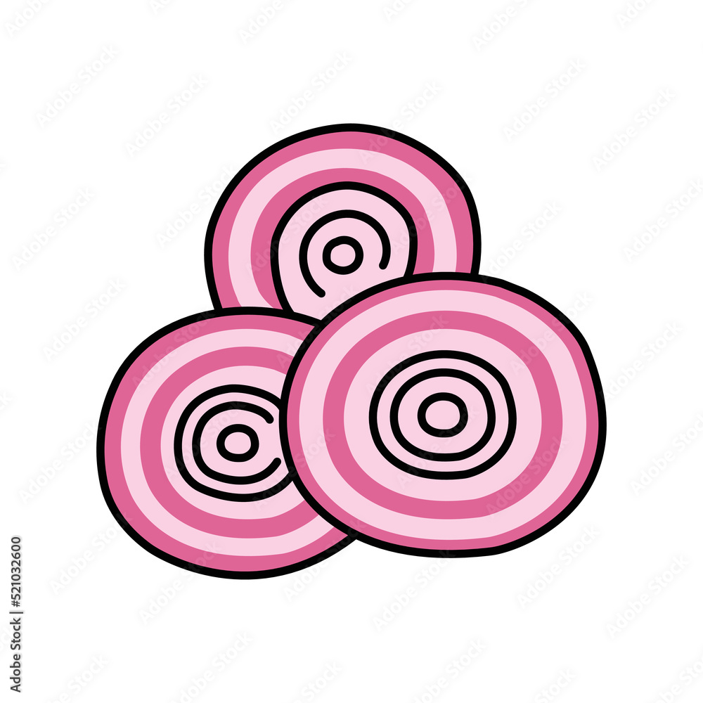 Chopped blue onion color line icon. Natural vegetable. Chopped blue onion color line icon. Natural vegetable.