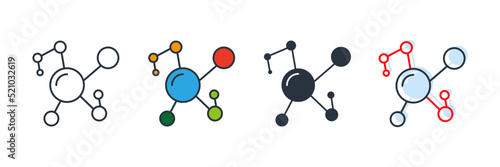 physics icon logo vector illustration. molecule symbol template for graphic and web design collection